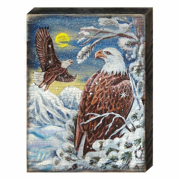 Clean Choice 95219-08 Eagles Wooden Block Graphic Art Design CL2977668